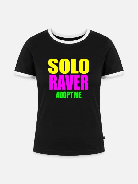 Solo-Raver adoptiere mich - Frauen Kontrast-T-Shirt - Schwarz/Weiß