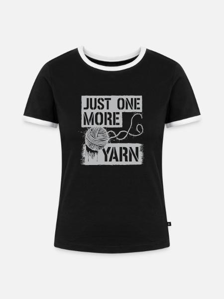 Strickglück aus Garn - Frauen Kontrast-T-Shirt - Schwarz/Weiß