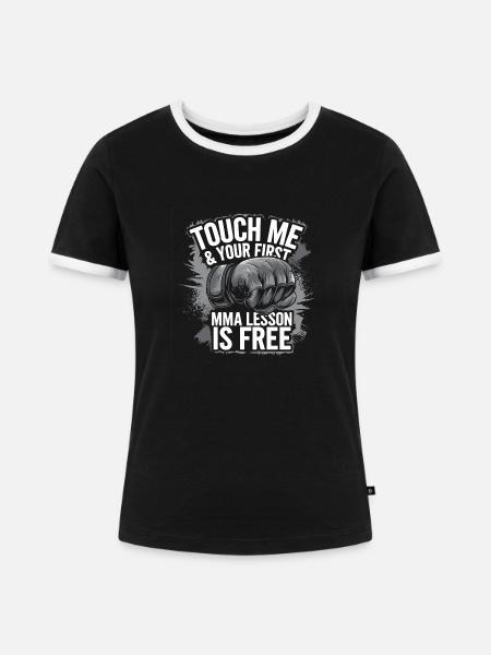 Für echte Kampfsportler - Frauen Kontrast-T-Shirt - Schwarz/Weiß
