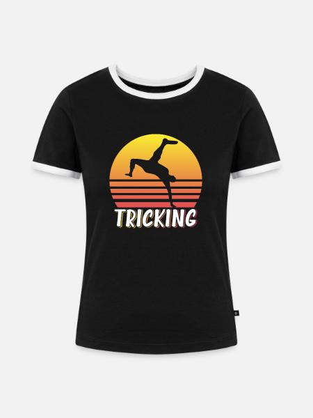 Martial Arts Tricking - Frauen Kontrast-T-Shirt - Schwarz/Weiß