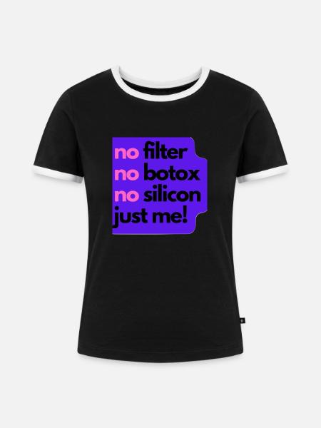 Just me! - Frauen Kontrast-T-Shirt - Schwarz/Weiß