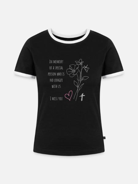 Ich vermisse dich - Frauen Kontrast-T-Shirt - Schwarz/Weiß
