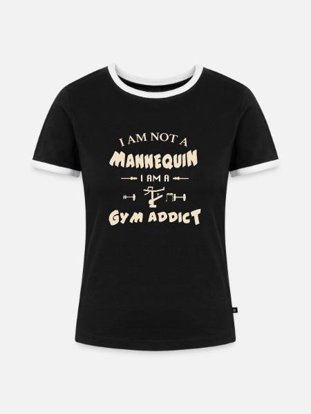Fitness-Süchtiger - Frauen Kontrast-T-Shirt - Schwarz/Weiß