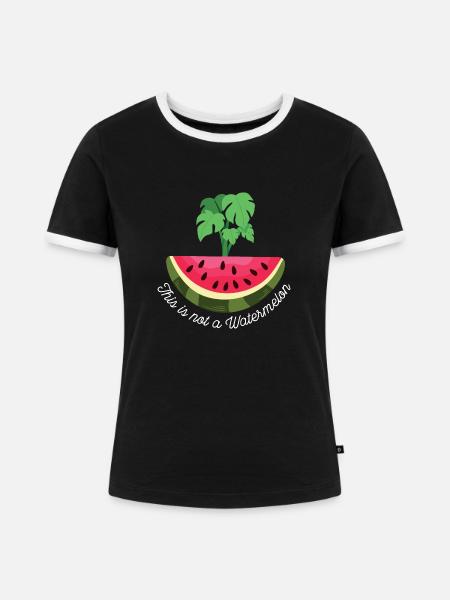 DAS IST KEINE WASSERMELONE - Frauen Kontrast-T-Shirt - Schwarz/Weiß