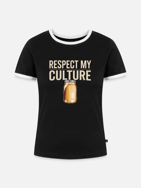 Fermentierte Teekultur feiern - Frauen Kontrast-T-Shirt - Schwarz/Weiß