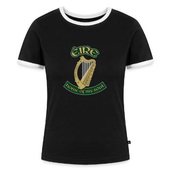 Éire – home of my soul - Frauen Kontrast-T-Shirt - Schwarz/Weiß - Vorne - Selfina (174cm)