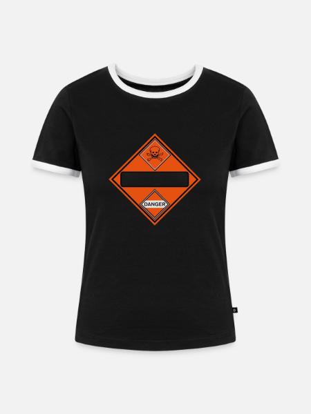 danger skull free_vec_3 de - Frauen Kontrast-T-Shirt - Schwarz/Weiß
