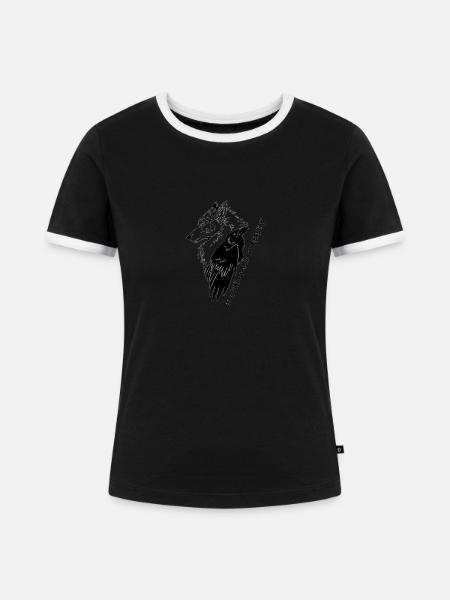 Wikinger - Frauen Kontrast-T-Shirt - Schwarz/Weiß