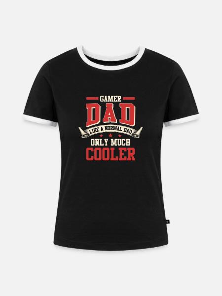 Gamer Dad - Frauen Kontrast-T-Shirt - Schwarz/Weiß