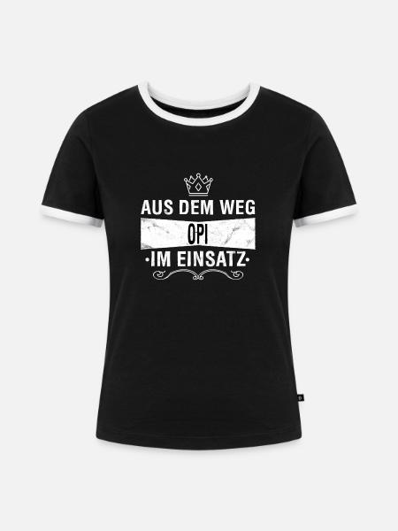 OPI - Frauen Kontrast-T-Shirt - Schwarz/Weiß