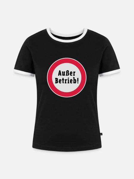 Außer Betrieb! (3C) - Frauen Kontrast-T-Shirt - Schwarz/Weiß