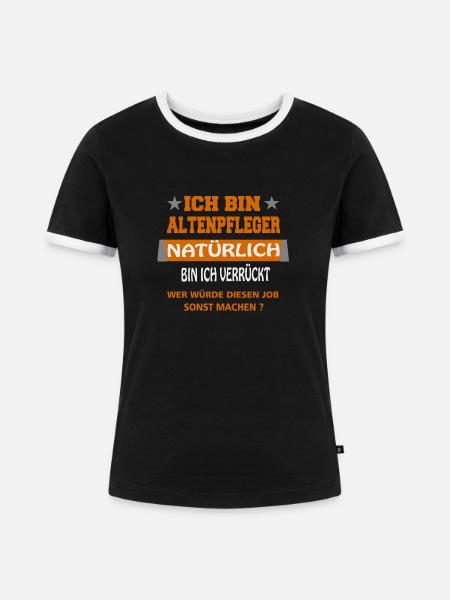 Altenpfleger - Frauen Kontrast-T-Shirt - Schwarz/Weiß