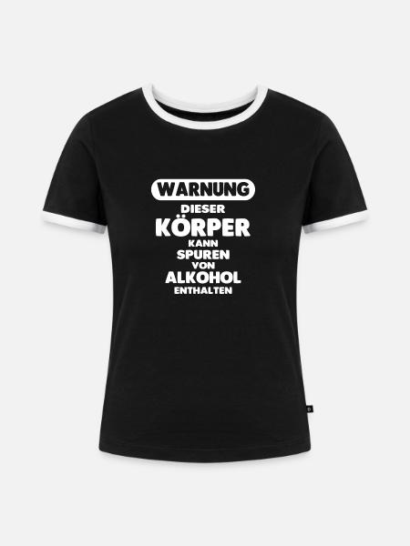 Die Spuren... - Frauen Kontrast-T-Shirt - Schwarz/Weiß