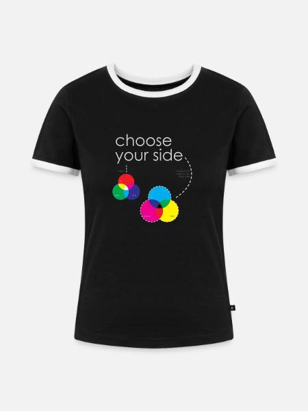 Farbsysteme - Frauen Kontrast-T-Shirt - Schwarz/Weiß