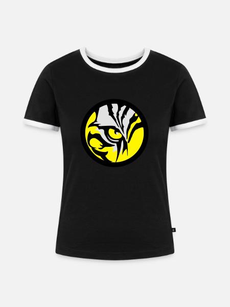Tiger Eye - Frauen Kontrast-T-Shirt - Schwarz/Weiß