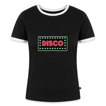 Disco - Frauen Kontrast-T-Shirt - Schwarz/Weiß - Vorne - Selfina (174cm)