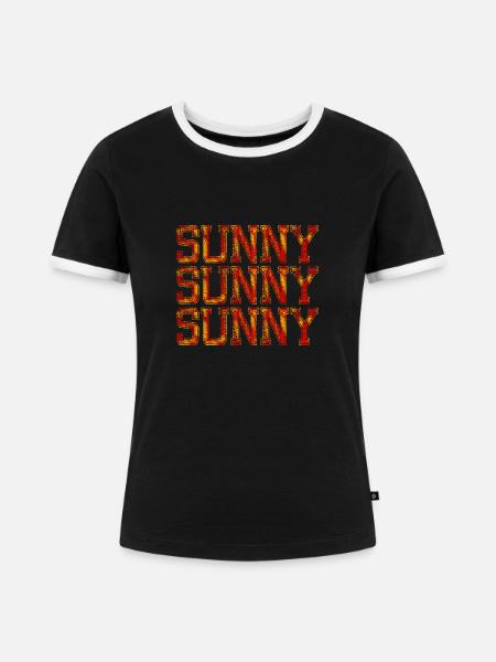 sunny sunny sunny - Frauen Kontrast-T-Shirt - Schwarz/Weiß