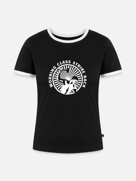 workingclass - Frauen Kontrast-T-Shirt - Schwarz/Weiß