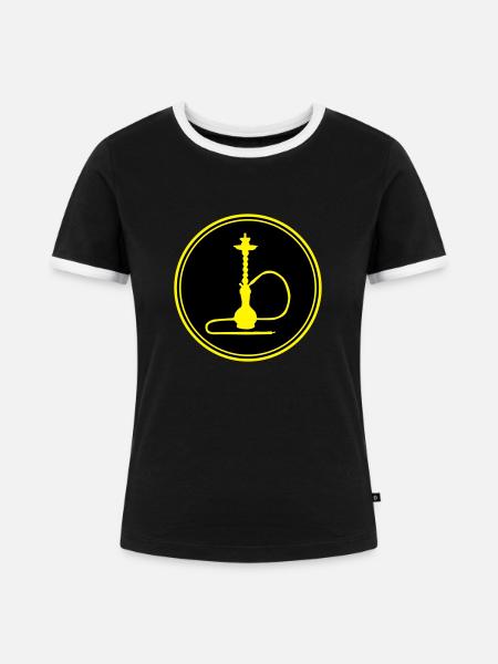 shisha icon - Frauen Kontrast-T-Shirt - Schwarz/Weiß