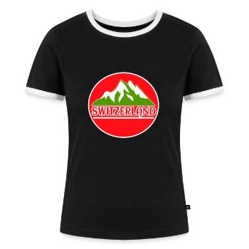 SCHWEIZ - Frauen Kontrast-T-Shirt - Schwarz/Weiß - Vorne - Selfina (174cm)