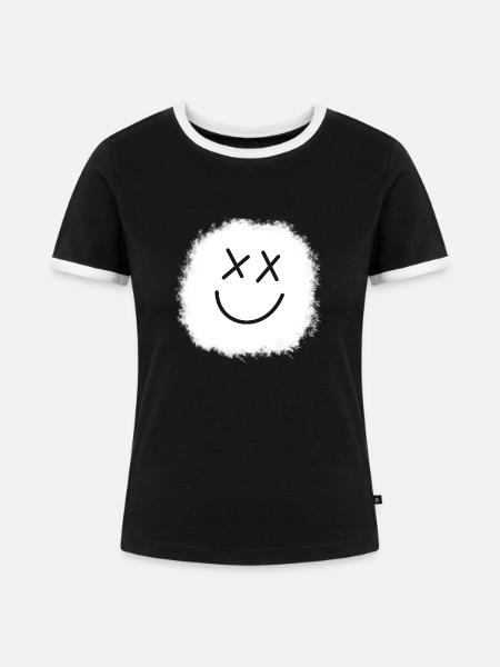Smile - Frauen Kontrast-T-Shirt - Schwarz/Weiß