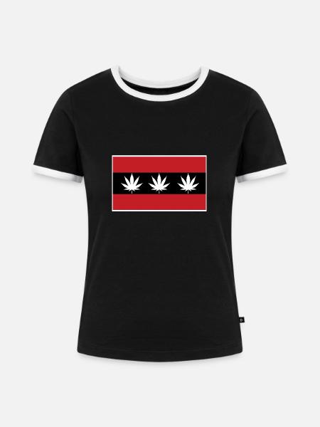 Weed | Marihuana | Cannabis - Frauen Kontrast-T-Shirt - Schwarz/Weiß