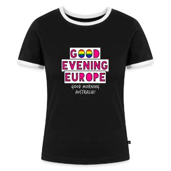 Guten Abend Europa - Frauen Kontrast-T-Shirt - Schwarz/Weiß - Vorne - Selfina (174cm)