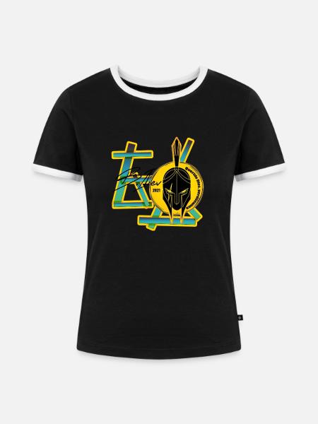 б 3 sparta - Frauen Kontrast-T-Shirt - Schwarz/Weiß
