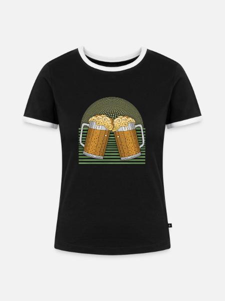 Pints - Frauen Kontrast-T-Shirt - Schwarz/Weiß