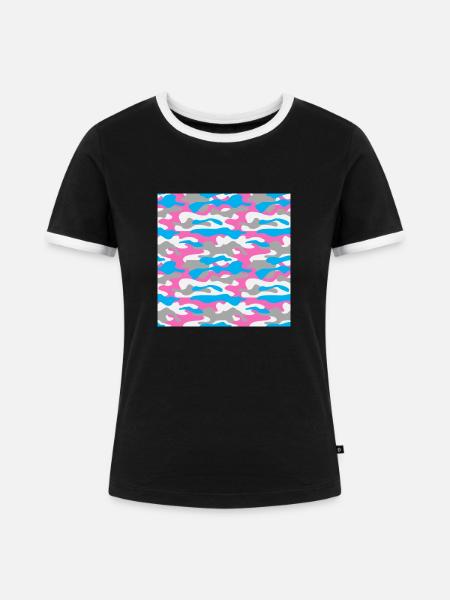 Camouflage 01 - Frauen Kontrast-T-Shirt - Schwarz/Weiß