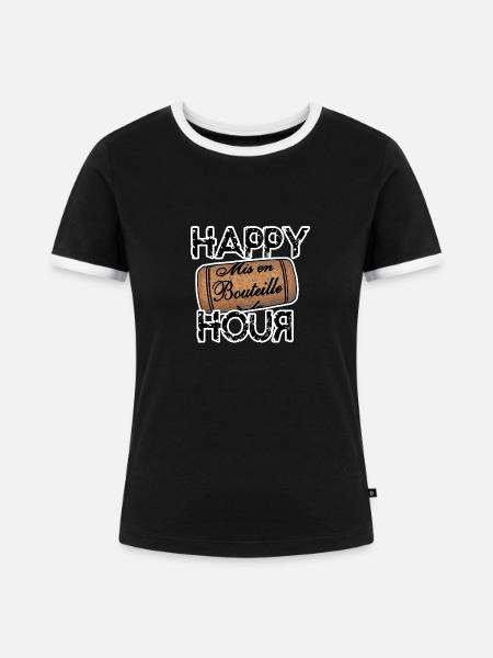 Der Aperitif-Stopper - Frauen Kontrast-T-Shirt - Schwarz/Weiß