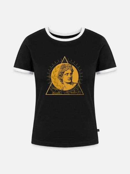 Golden Apollo - Frauen Kontrast-T-Shirt - Schwarz/Weiß