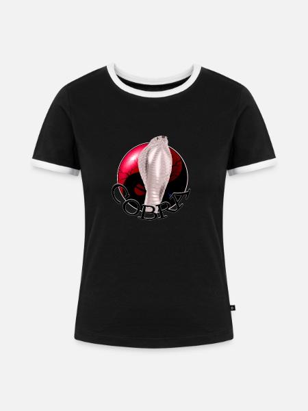 Kobra - Frauen Kontrast-T-Shirt - Schwarz/Weiß