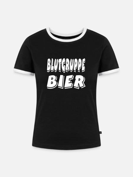 Bier - Frauen Kontrast-T-Shirt - Schwarz/Weiß