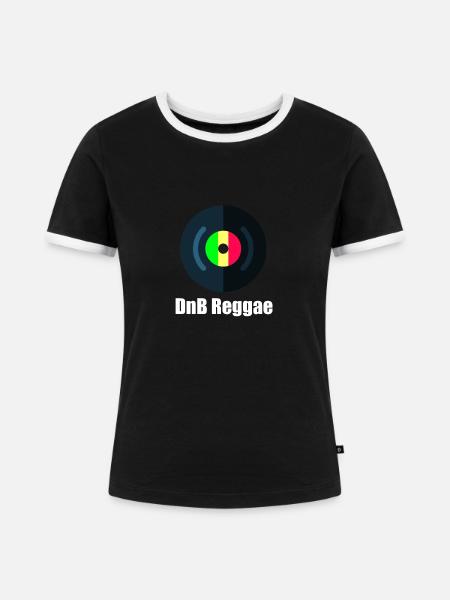 DnB Reggae - Frauen Kontrast-T-Shirt - Schwarz/Weiß
