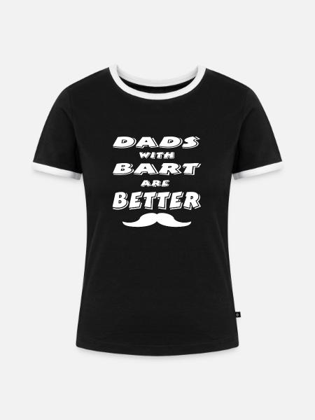 Bart - Frauen Kontrast-T-Shirt - Schwarz/Weiß