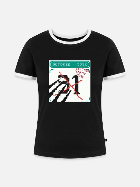 31. OKTOBER - Frauen Kontrast-T-Shirt - Schwarz/Weiß