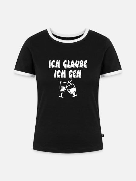 Wein - Frauen Kontrast-T-Shirt - Schwarz/Weiß