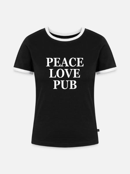 Kneipe - Frauen Kontrast-T-Shirt - Schwarz/Weiß