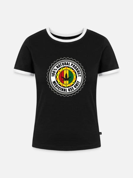 Cannabis - Frauen Kontrast-T-Shirt - Schwarz/Weiß