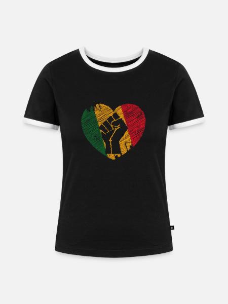 Black History Month - Frauen Kontrast-T-Shirt - Schwarz/Weiß