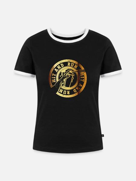 Graffiti Hit and run - Frauen Kontrast-T-Shirt - Schwarz/Weiß