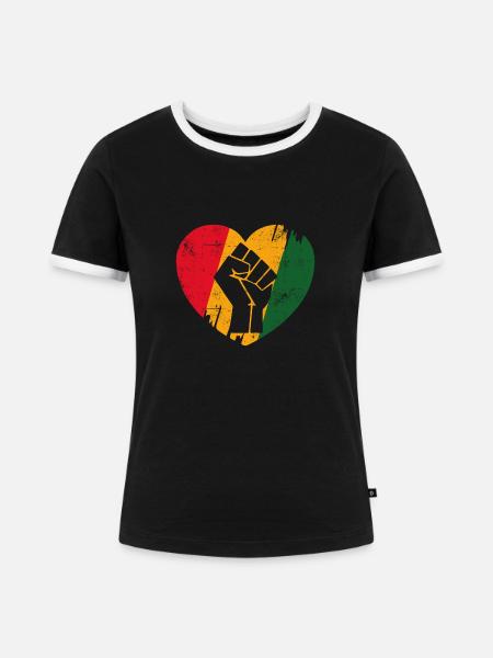 Black History Month - Frauen Kontrast-T-Shirt - Schwarz/Weiß