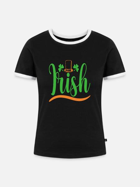Irish St. Patricks Day - Frauen Kontrast-T-Shirt - Schwarz/Weiß