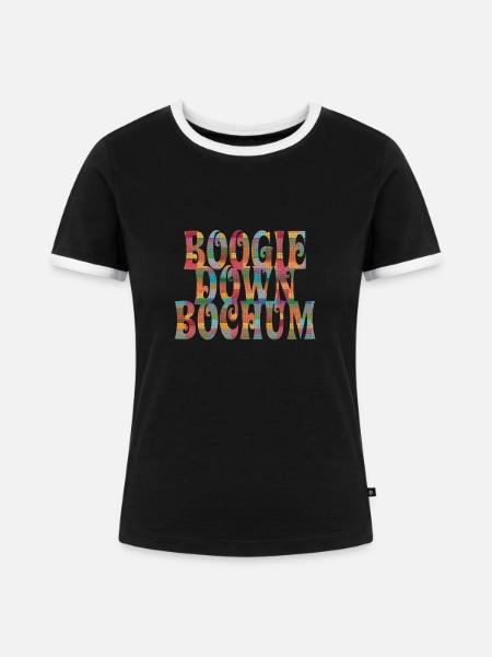Boogie Down Bochum - Frauen Kontrast-T-Shirt - Schwarz/Weiß