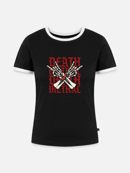 Death Metal - Frauen Kontrast-T-Shirt - Schwarz/Weiß