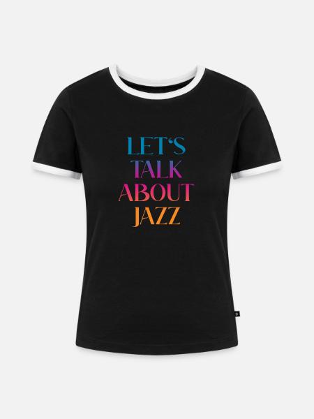 Let's talk about Jazz - Frauen Kontrast-T-Shirt - Schwarz/Weiß