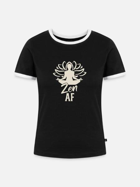 Zen AF - Frauen Kontrast-T-Shirt - Schwarz/Weiß