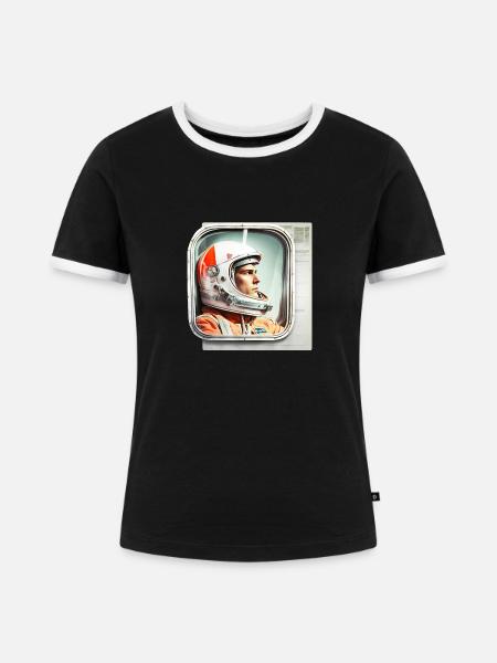 Retro Flash No42 - Frauen Kontrast-T-Shirt - Schwarz/Weiß