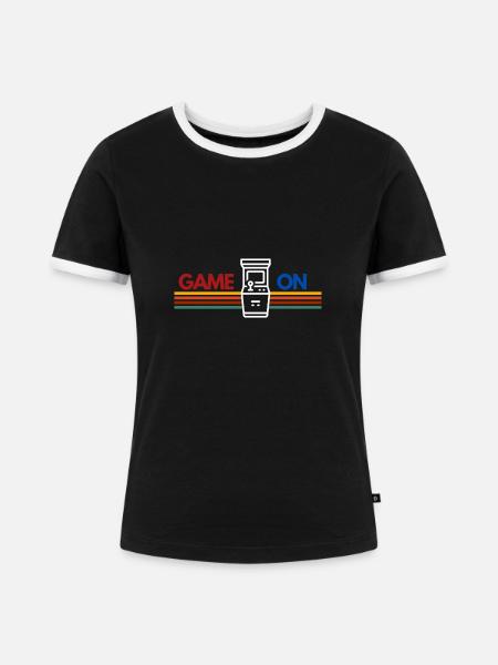 GAME ON! - Frauen Kontrast-T-Shirt - Schwarz/Weiß